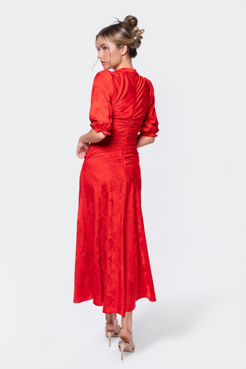 Audrey Dress Short Sleeve (Red Solid)