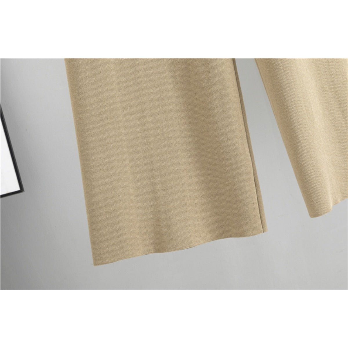 Autumn-Winter Knit V-Neck Gold Button Cardigan Two-Piece Set (MS089)