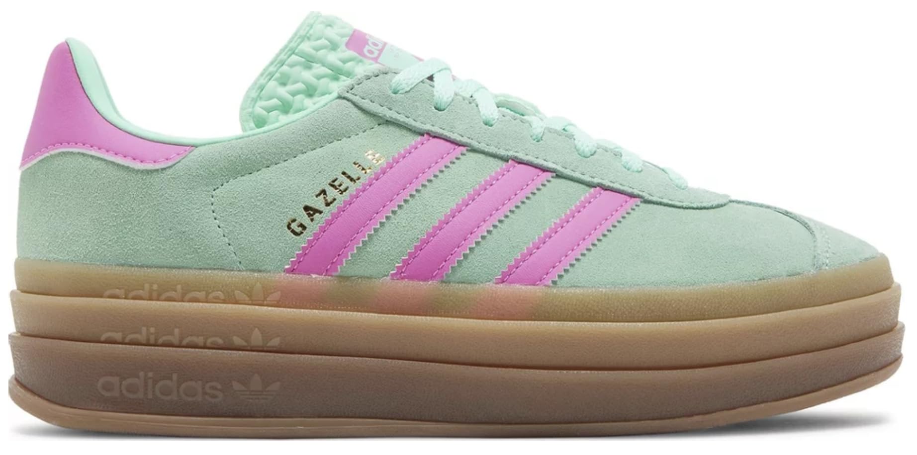 Adidas Gazelle Bold J Big Kid Sneaker (Clear Mint Flash Pink 6)