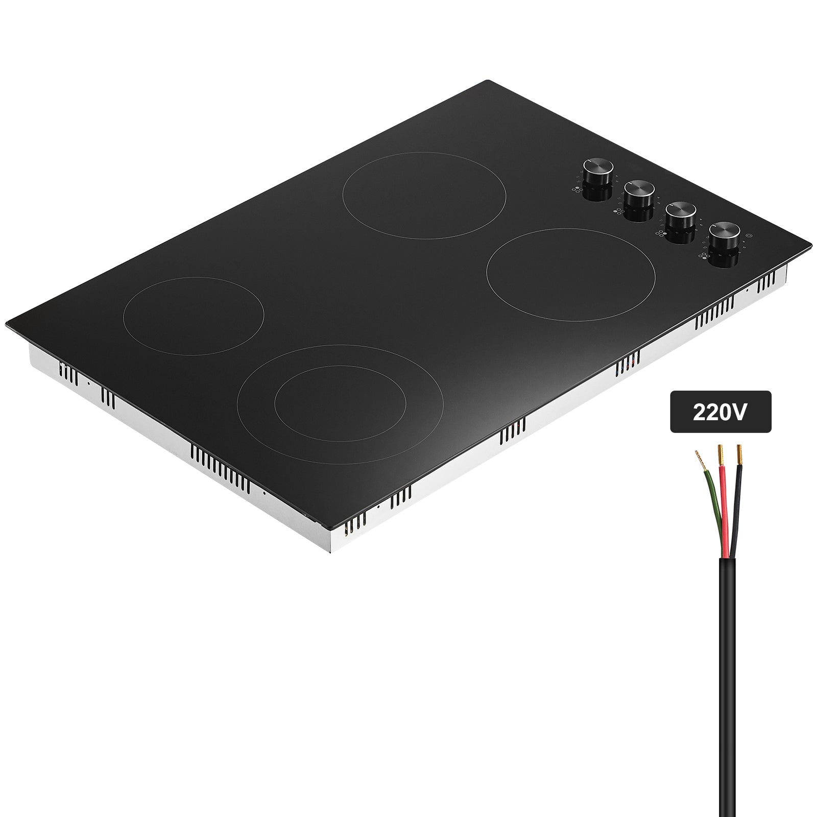 Built-in Electric Cooktop Radiant Ceramic Cooktop 4 Burners 30.3x20.5 inch
