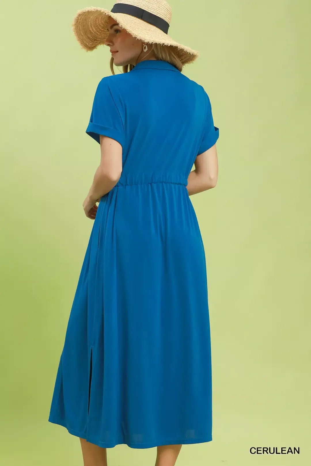 Umgee Collared Belted Midi Dress