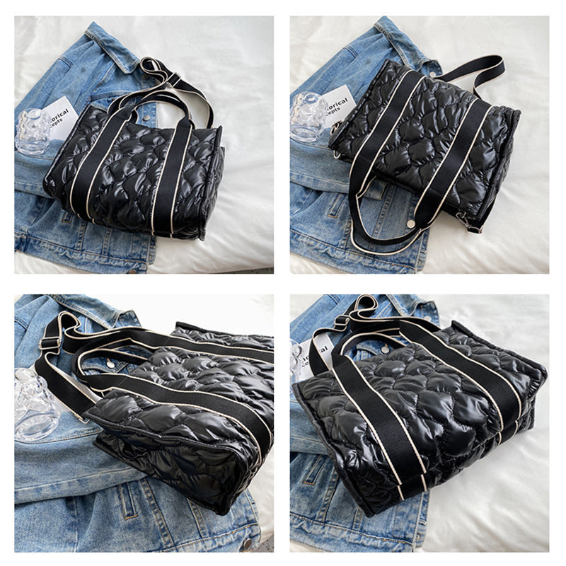 Rhombus Sewing Tote Bag Winter Designer Luxury Down Shoulder Bag High Capacity Commuting Personalized Handbags For Women