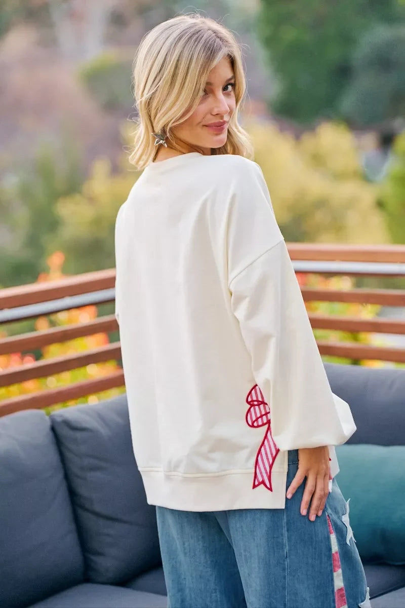 BiBi 4th Of July Stars And Stripes Patches Sweatshirt