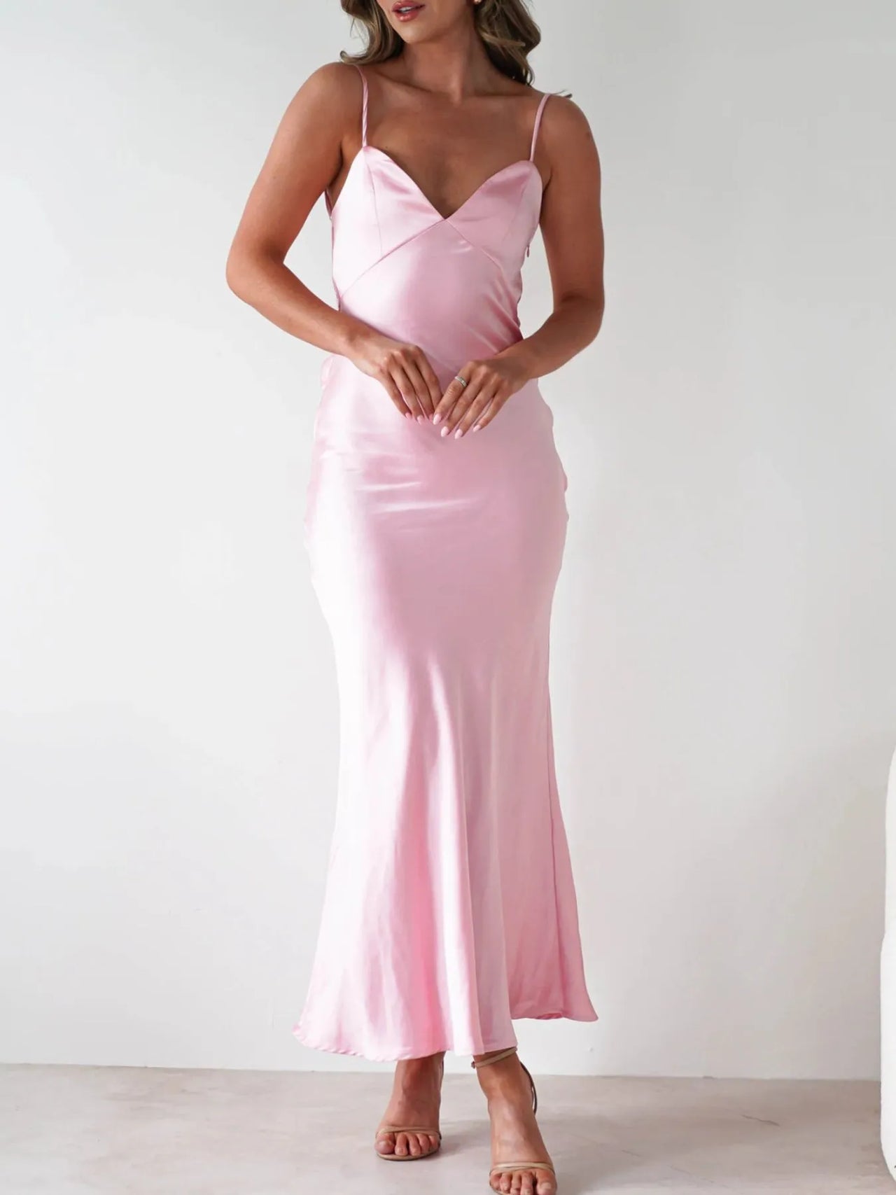 Satin Backless Cami Dress (See size chart where applicable)