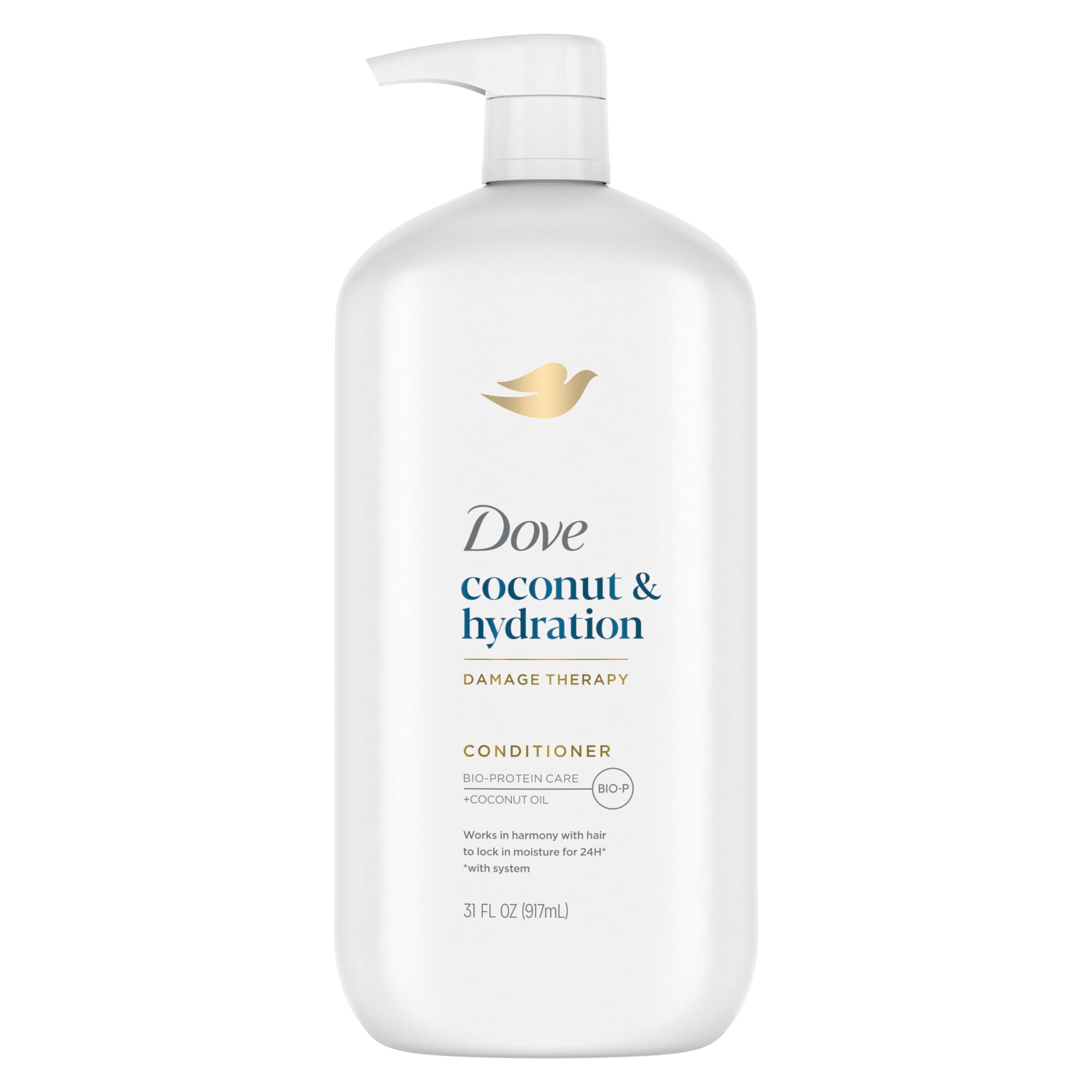 Dove Conditioner Coconut & Hydration Pack of 4 for Dry Hair Conditioner with Coconut Oil Jojoba Oil & Sweet Almond Oil 31 oz