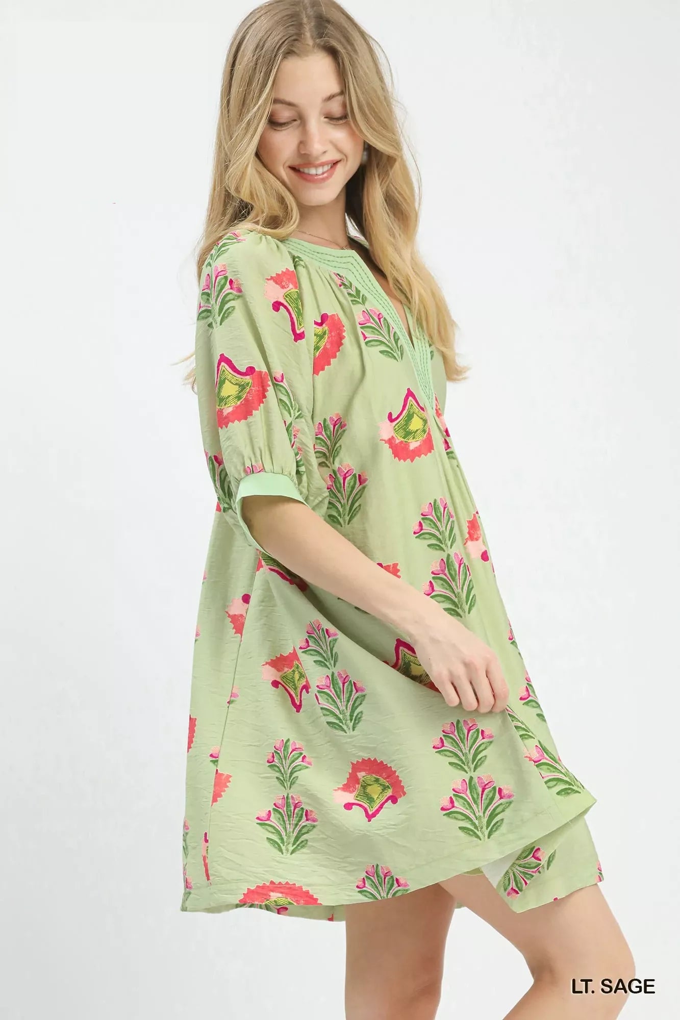 Umgee Abstract Print Mini Dress