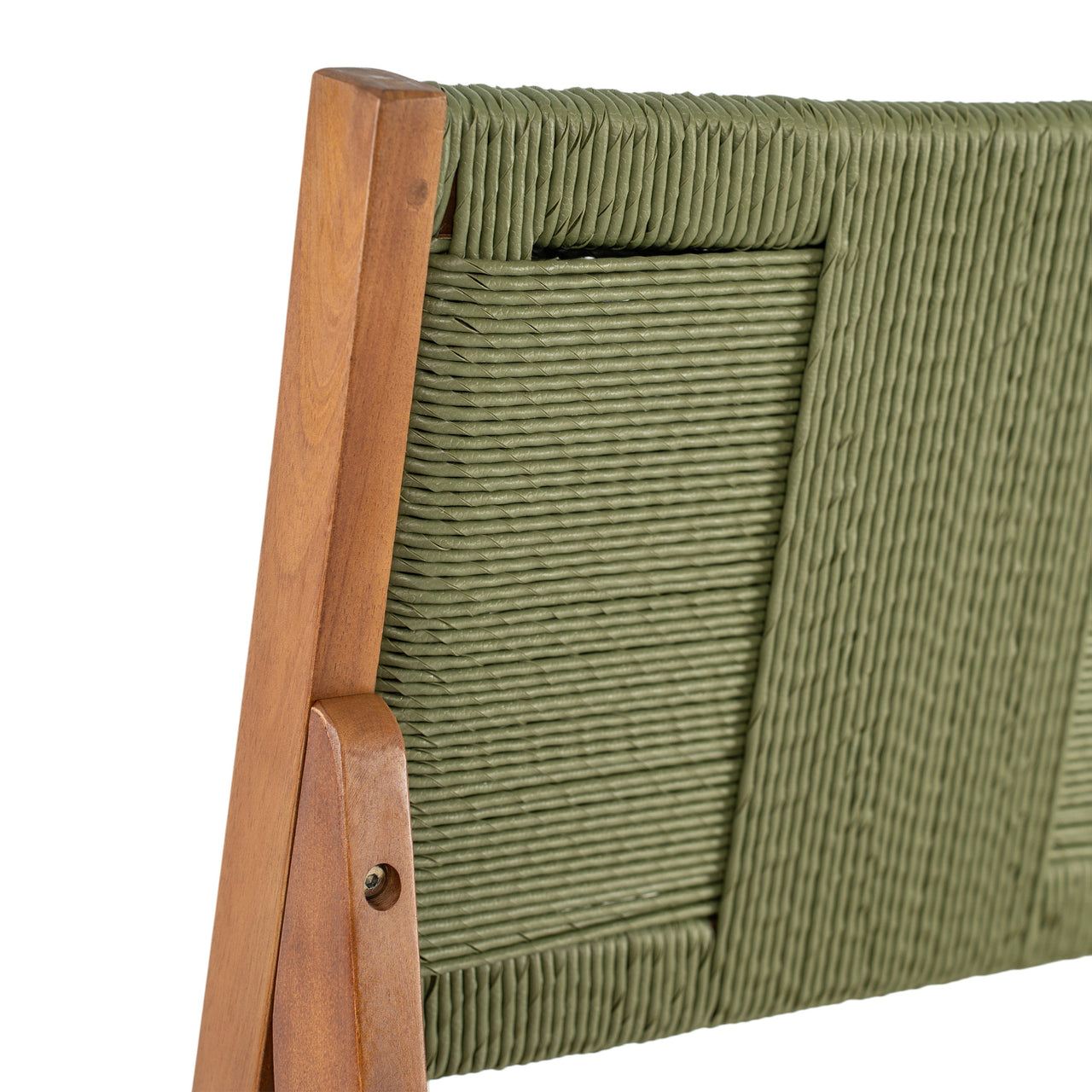 4 Pieces Arly Green Outdoor Bar Stool Solid Acacia Wood and Woven Wicker