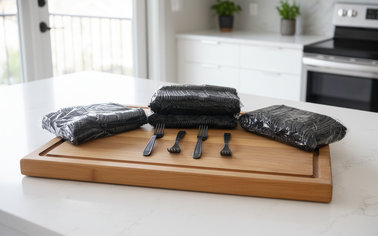 Royalty Black X-Heavy Weight PP Fork, 10 Sleeves of 100 Forks (1000/cs)