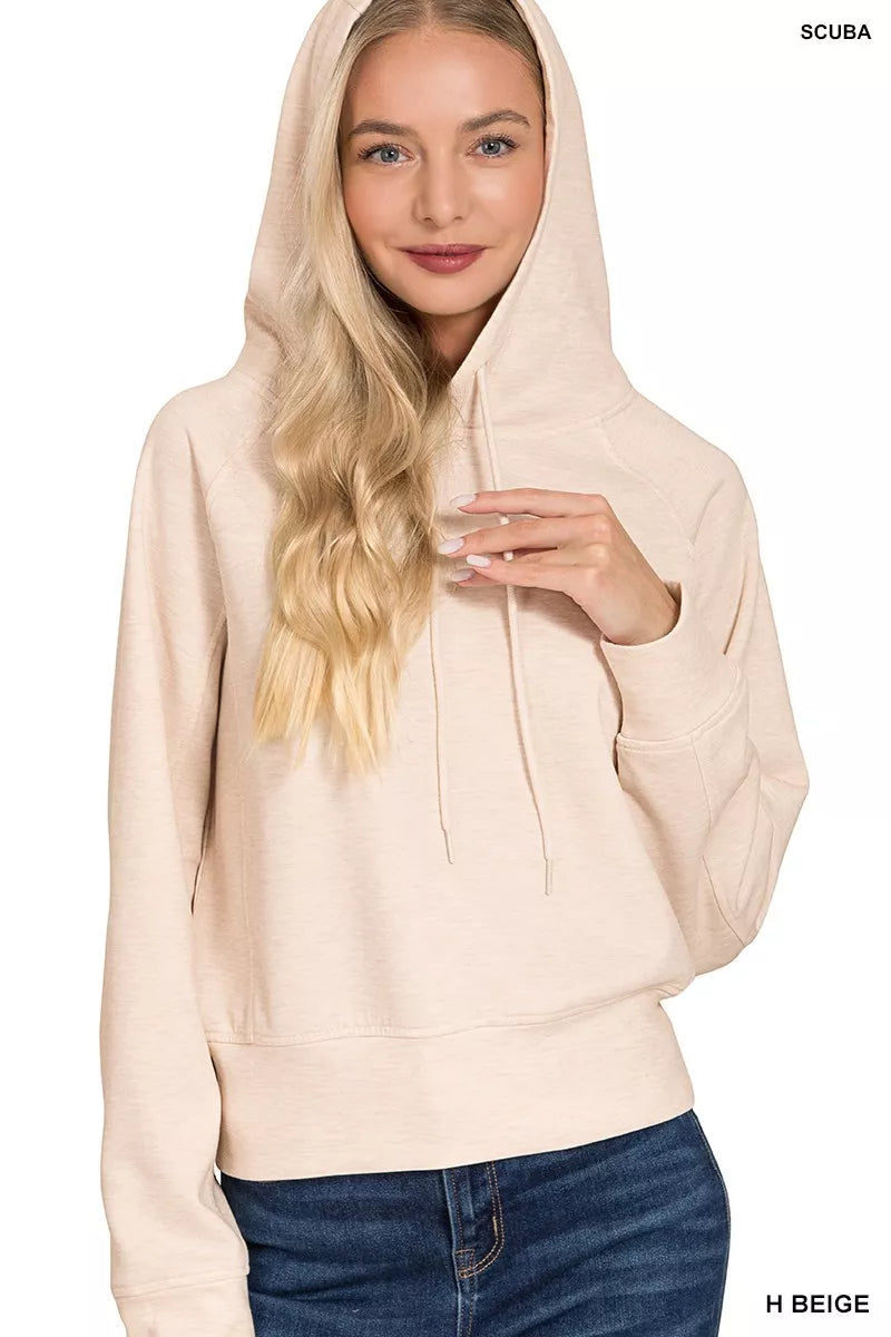 Zenana Drawstring Scuba Hoodie