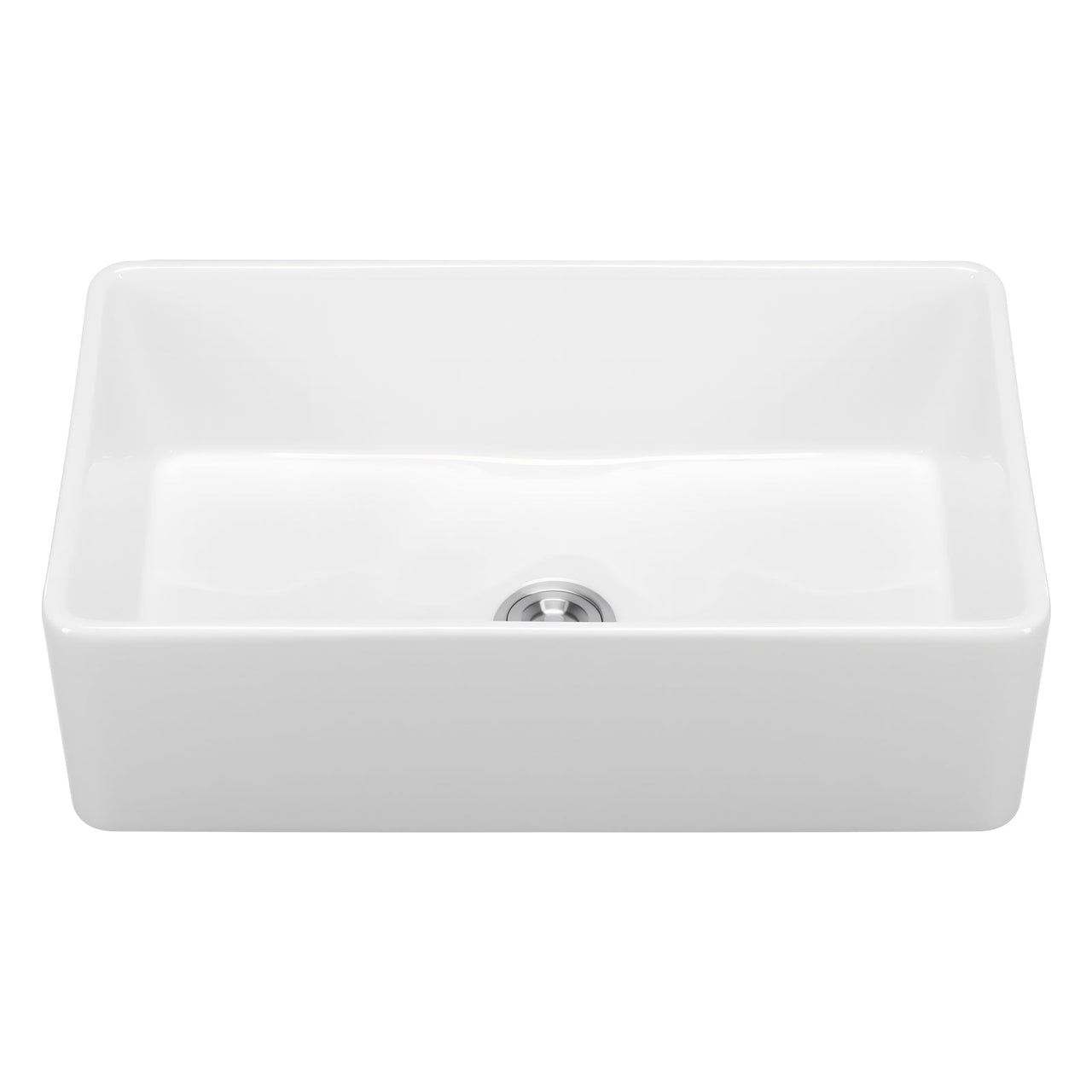 33.5x20 in Farmhouse Sink Undermount Kitchen Single Bowl Basin Fireclay White