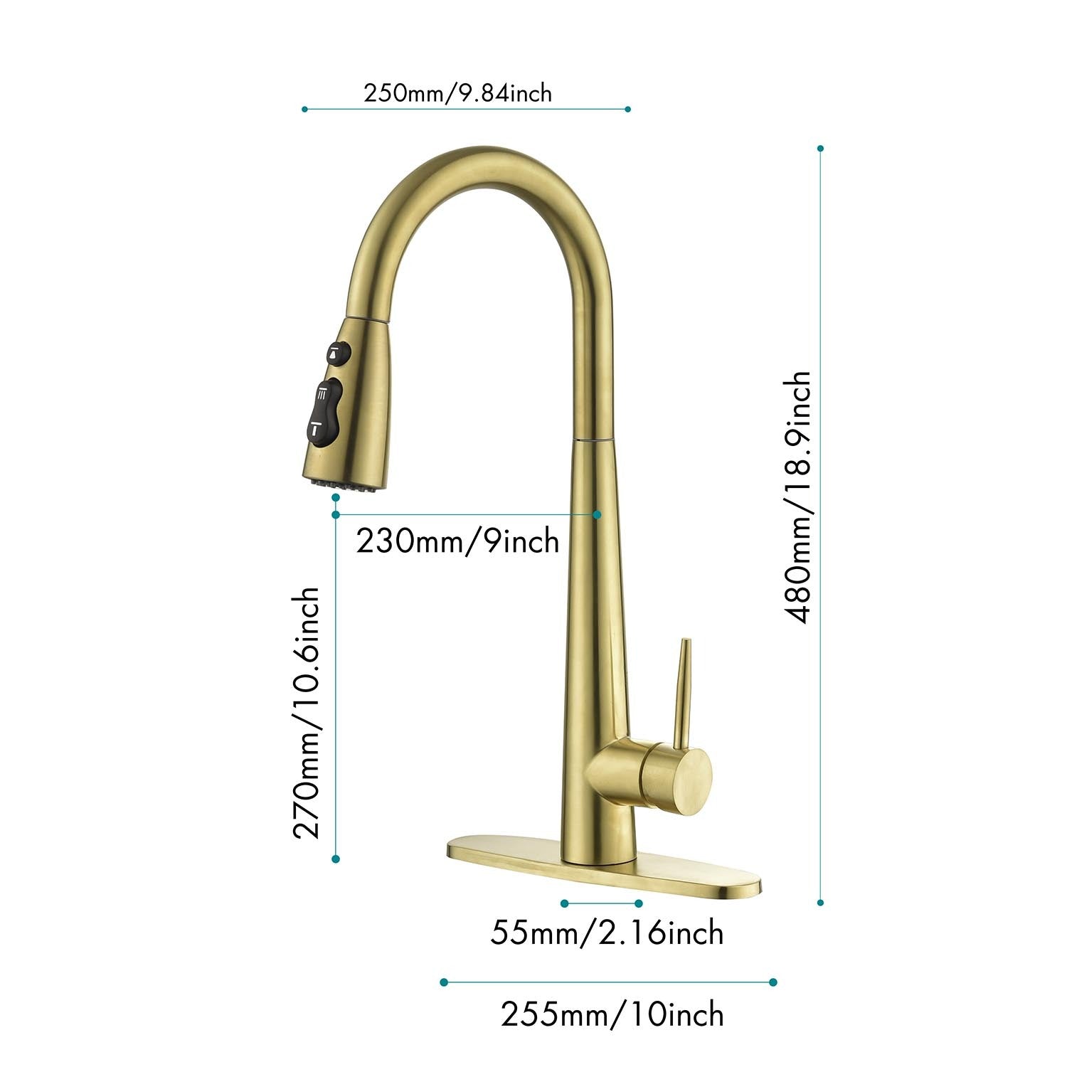 Single Handle Stainless Steel Kitchen Sink Faucet with Pull Down Sprayer