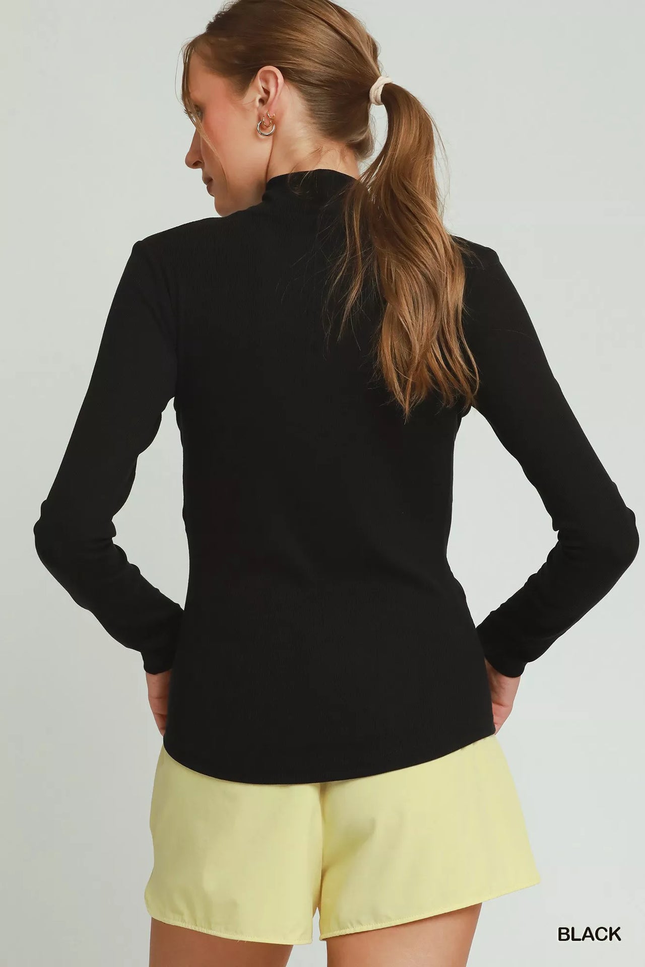Umgee Long Sleeve Mock Neck Top