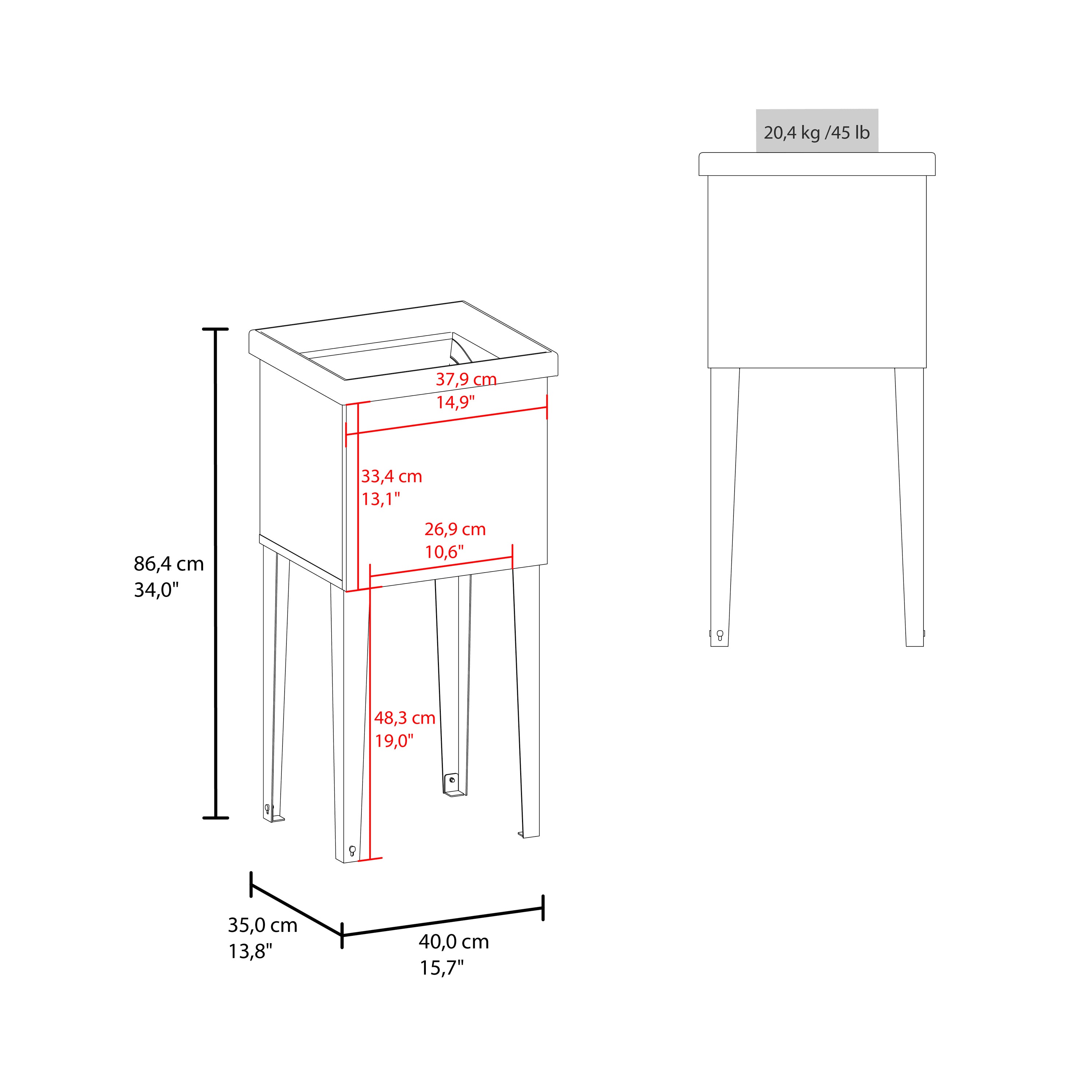 Bari Freestanding and Compact Plastic Laundry Utility Sink with Four Legs, Utility Tub for Laundry Room, Garage or Kitchen