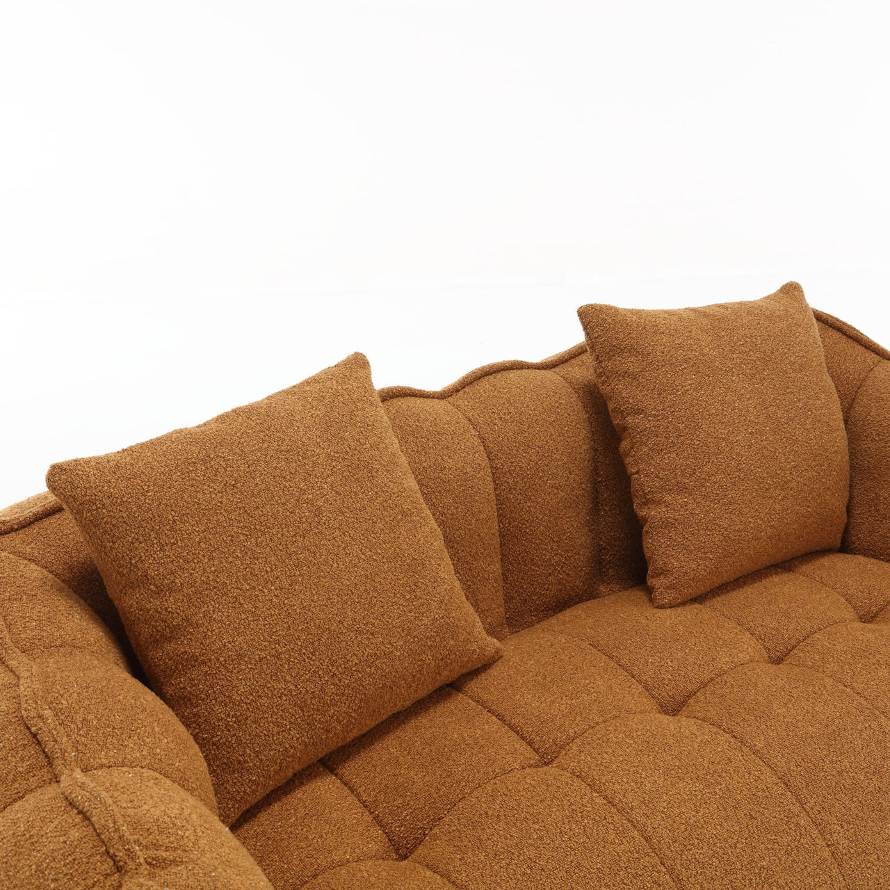 Cozy Beanbag Chair with High Resilience Foam Core for Two - Yellow Chenille, 66x35x25 inches