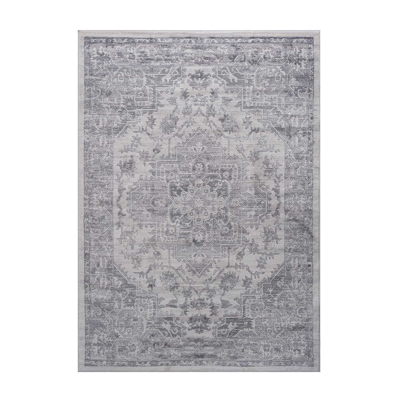 NAAR MARFI Collection 2X3 Silver / Oriental Doormat Rug