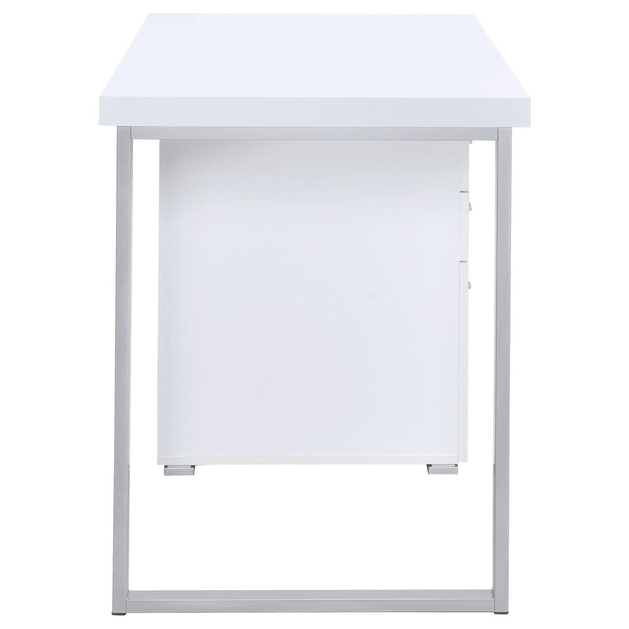White 3-drawer Reversible Office Desk