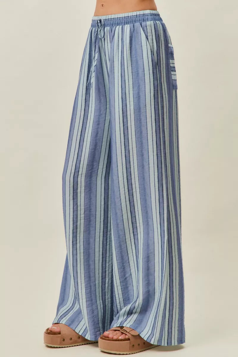 SO ME Stripe Wide Leg Pull On Pants