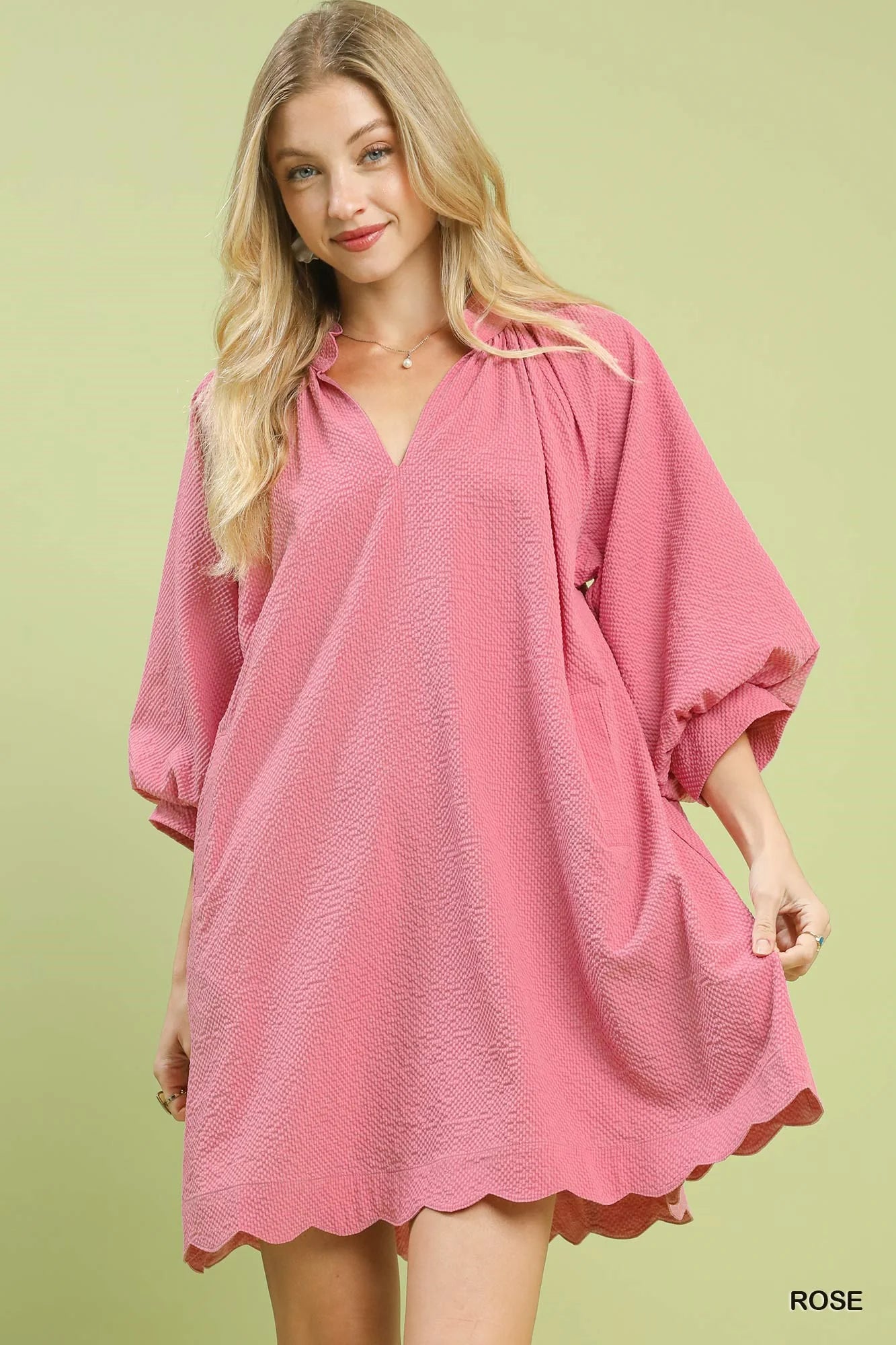 Umgee Textured Pocket Mini Dress