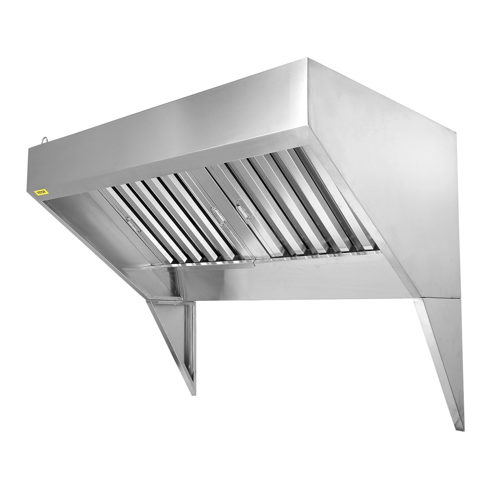 Commercial Exhaust Hood, 5FT Food Truck Hood Exhaust, 201 Stainless Steel Concession Trailer Hood with 2 Detachable U-shaped Grid Oil Filter Mesh, Rust Resistant Vent Hood for Kitchen Restaurant