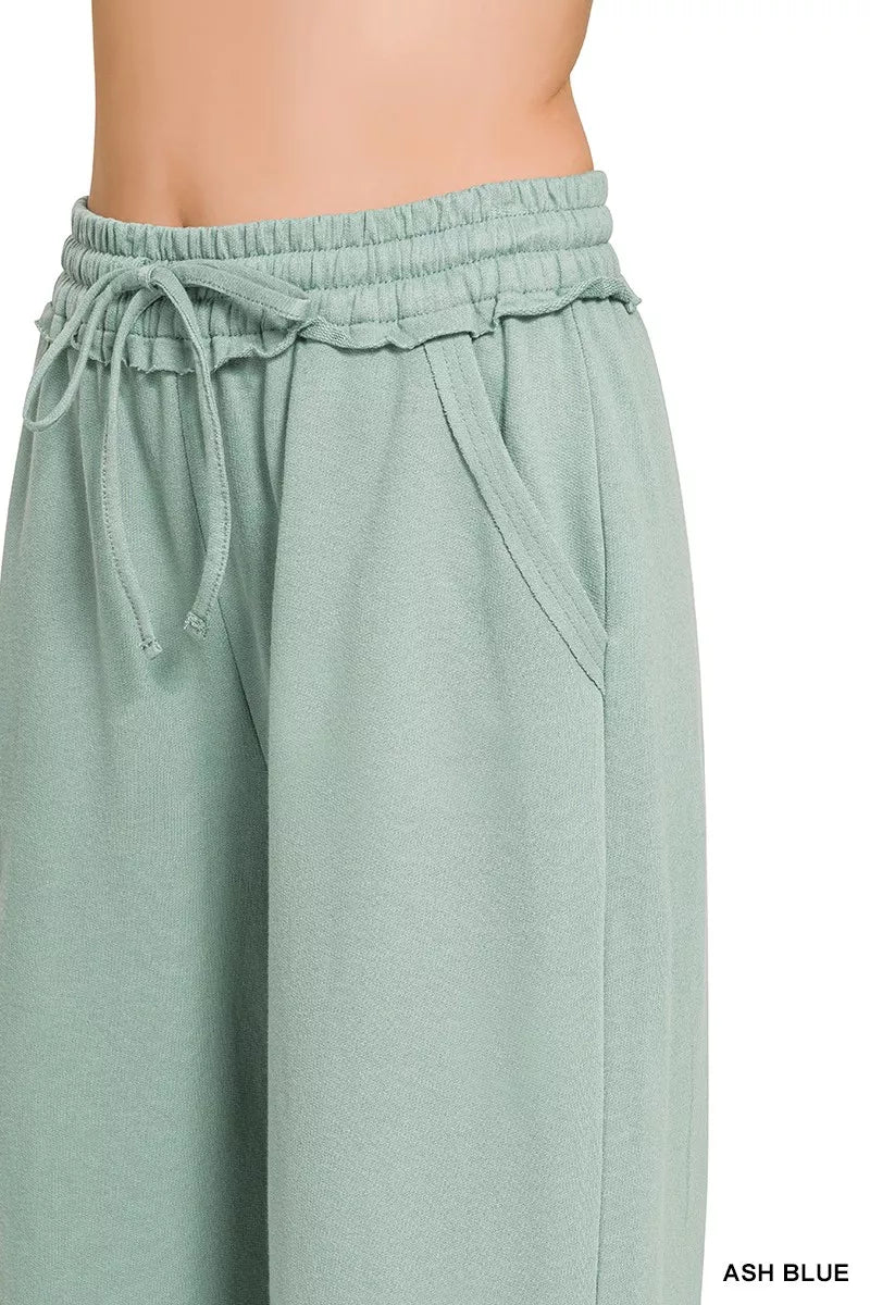Zenana French Terry Wide Leg Sweatpants