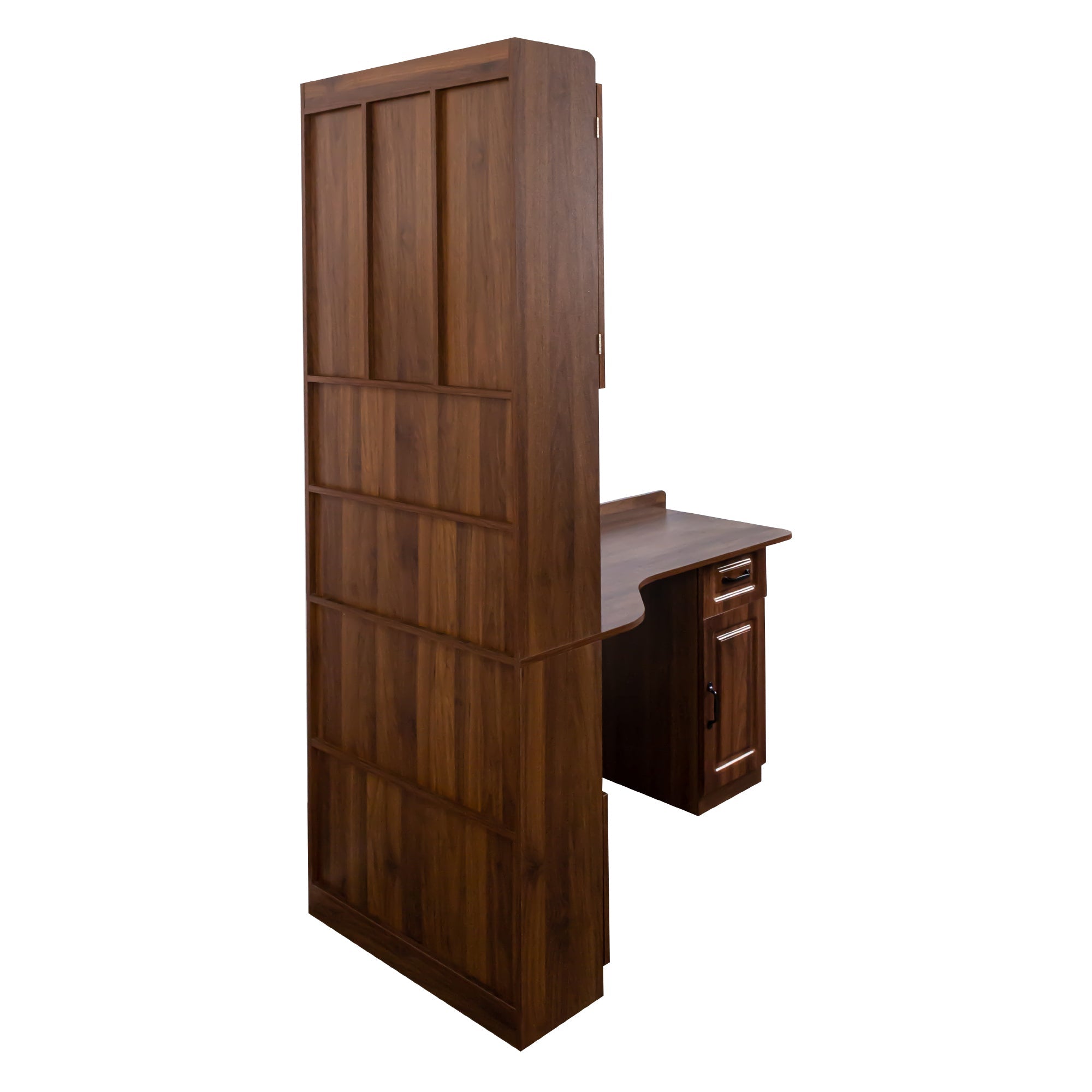 L-Shaped Corner Computer Desk  for Home Office or Study desk, Study Modern Style Table with Drawers, Bookshelf & Hutch, 2-in-1 L-Shaped Design, Large Working Space