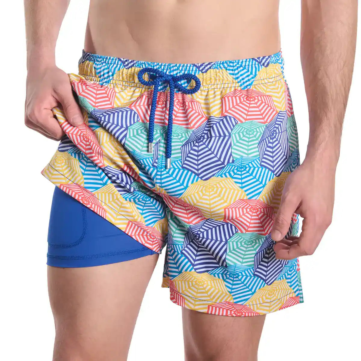 Men’s Premium Compression-Lined Hybrid Shorts – Bayside Shade-Splash