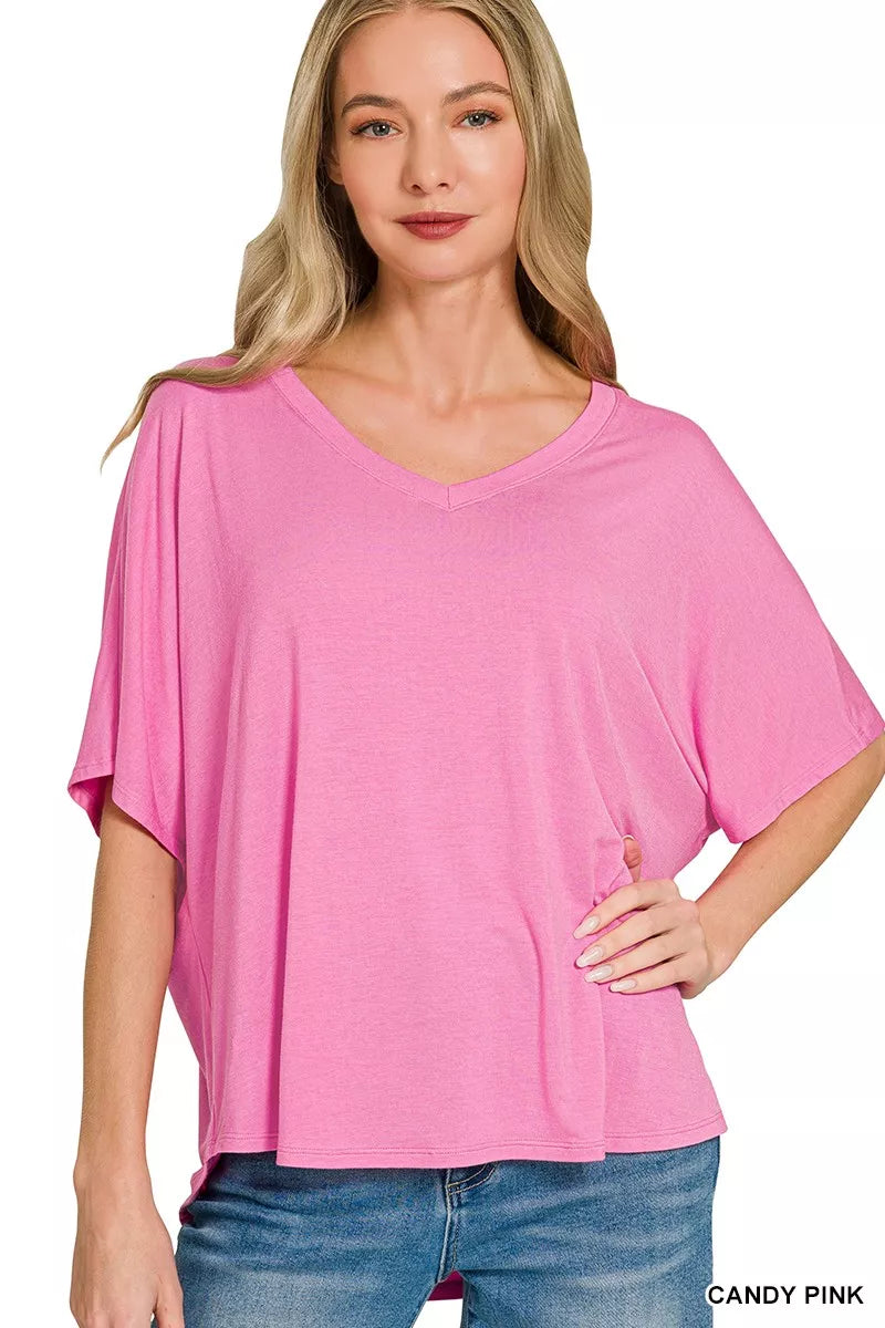 Zenana V-neck Oversized Top & Pants Set