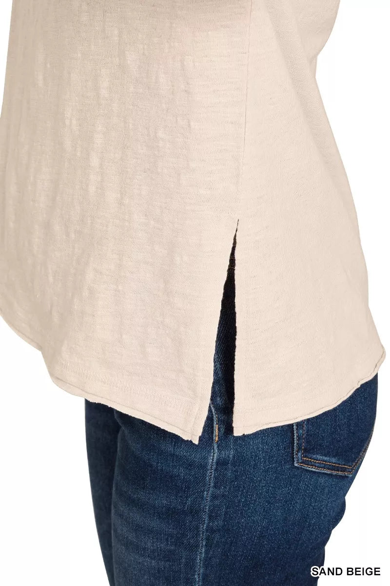 Zenana Cotton Slub Short Sleeve Tee