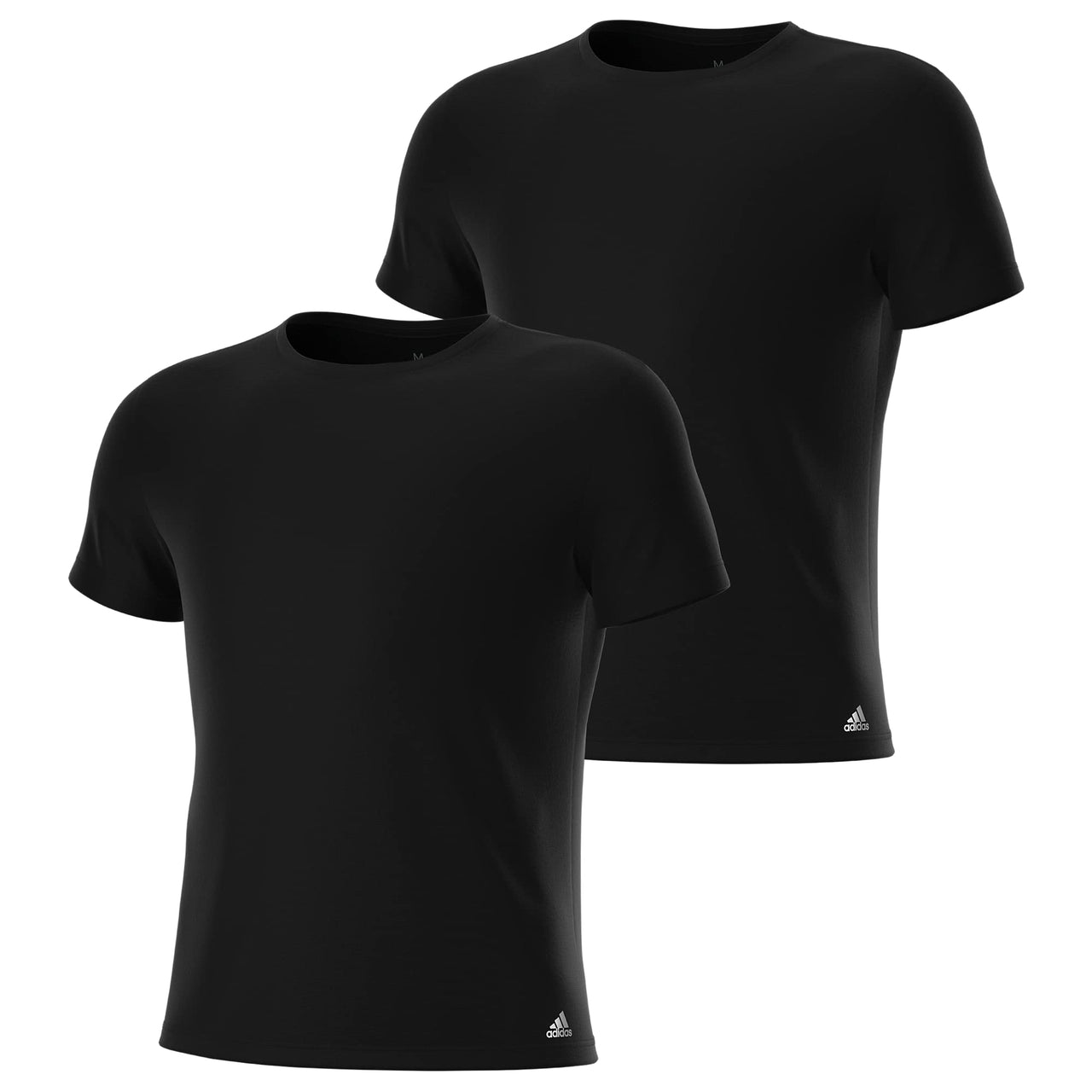 adidas Mens Stretch Cotton Crew Neck Undershirts (2-Pack) Black X-Large