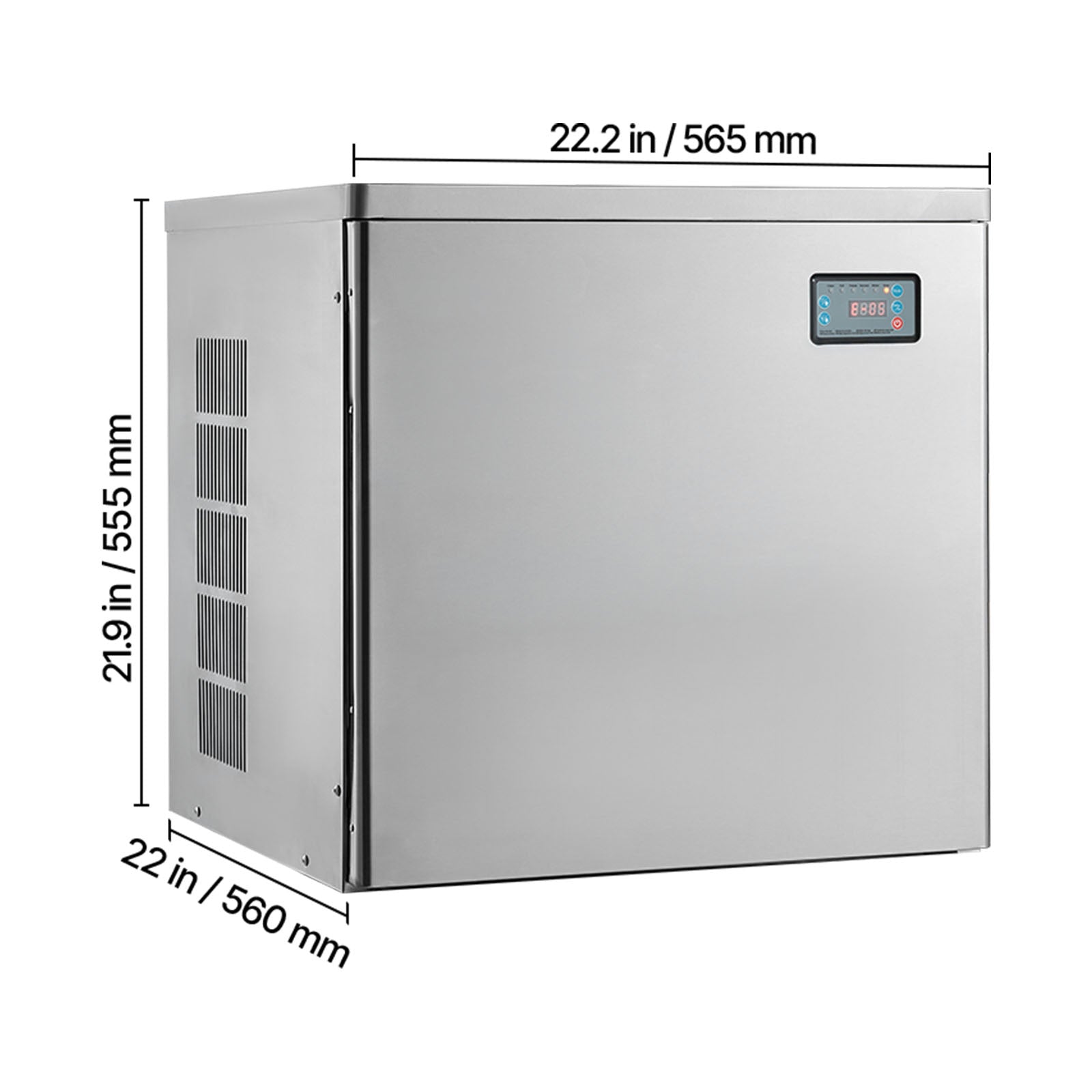 Commercial Ice Maker Machine - Head, 450 Lbs/Day Stainless Steel Ice Machine with Scheduled Ice-Making, Self-Cleaning, Adjustable Thickness, Ideal for Restaurant Bar Cafe Hotel - Head Only