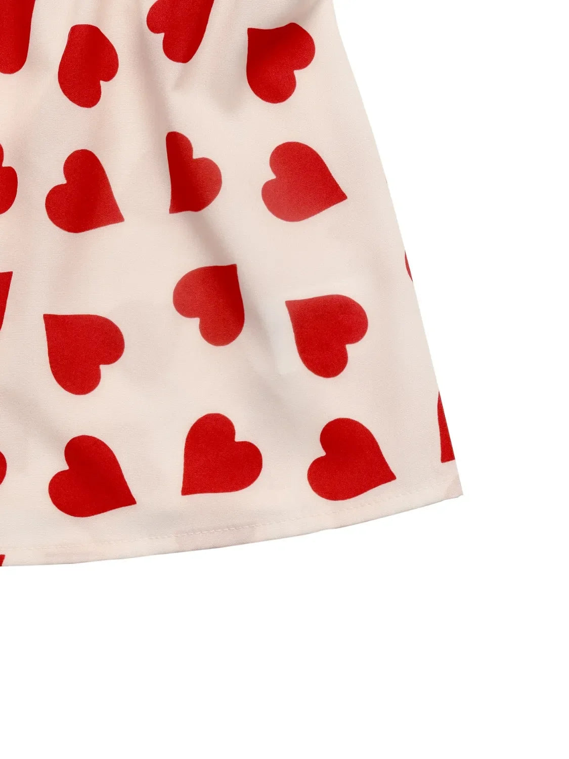 Heart Print Bow Front Peplum Blouse