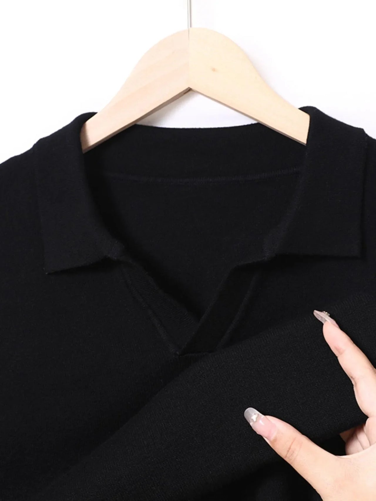 Men's Full Size Collared Neck Long Sleeve Polo Plus Size