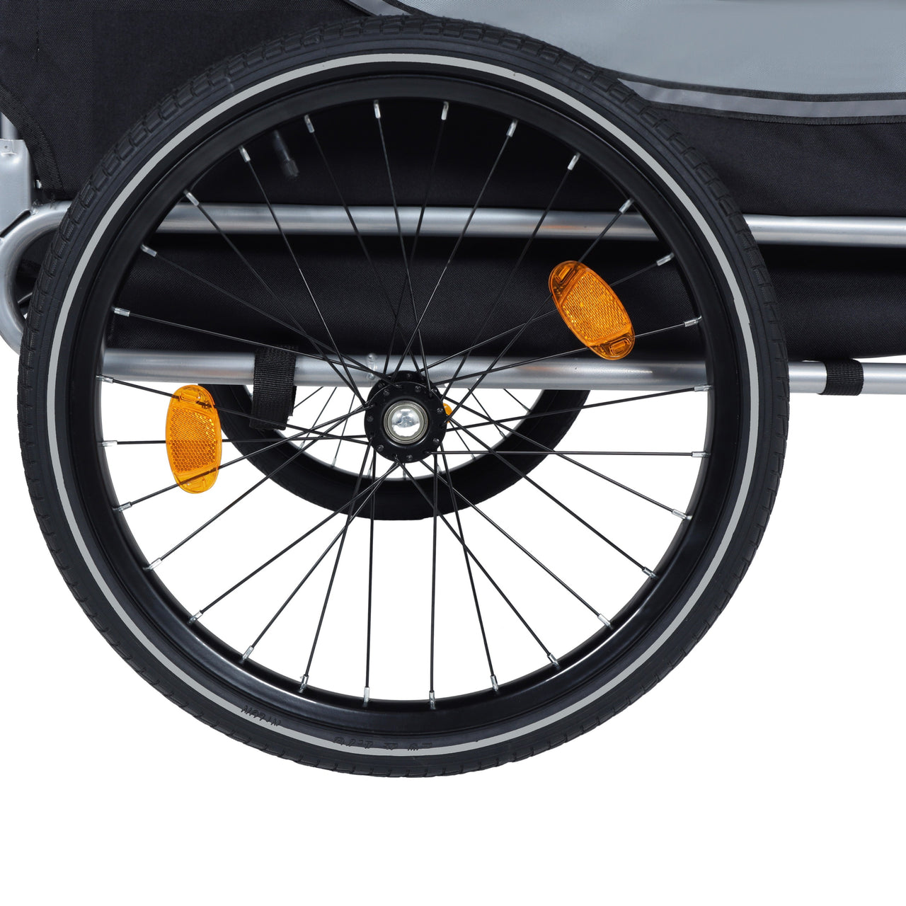 Large Folding Bike Trailer for Dogs – 66LB Capacity All-Terrain Pet Carrier, Durable Steel Frame for Cycling, Jogging, Camping & Outdoor Adventures, Black- Gray