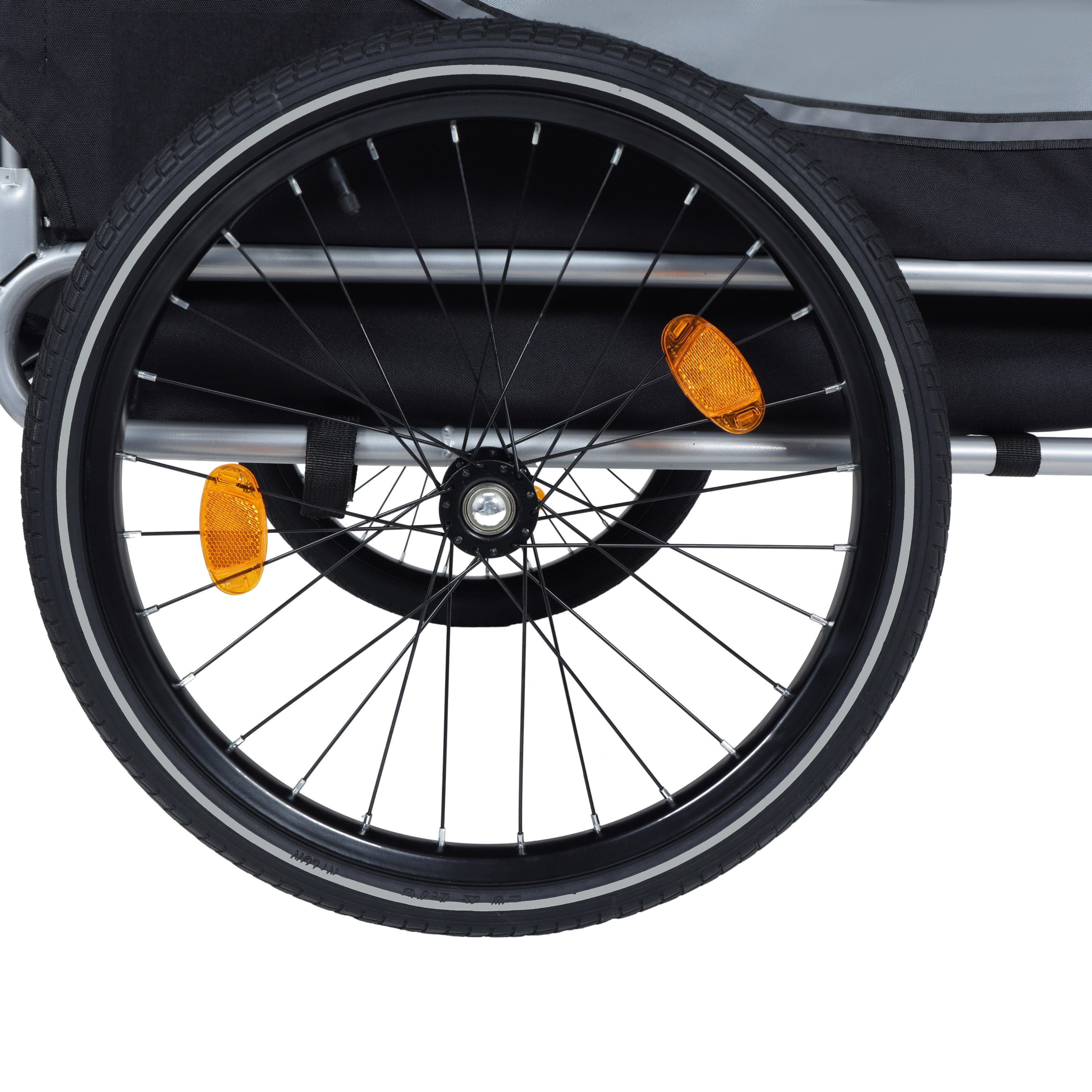 Large Folding Bike Trailer for Dogs – 66LB Capacity All-Terrain Pet Carrier, Durable Steel Frame for Cycling, Jogging, Camping & Outdoor Adventures, Black- Gray