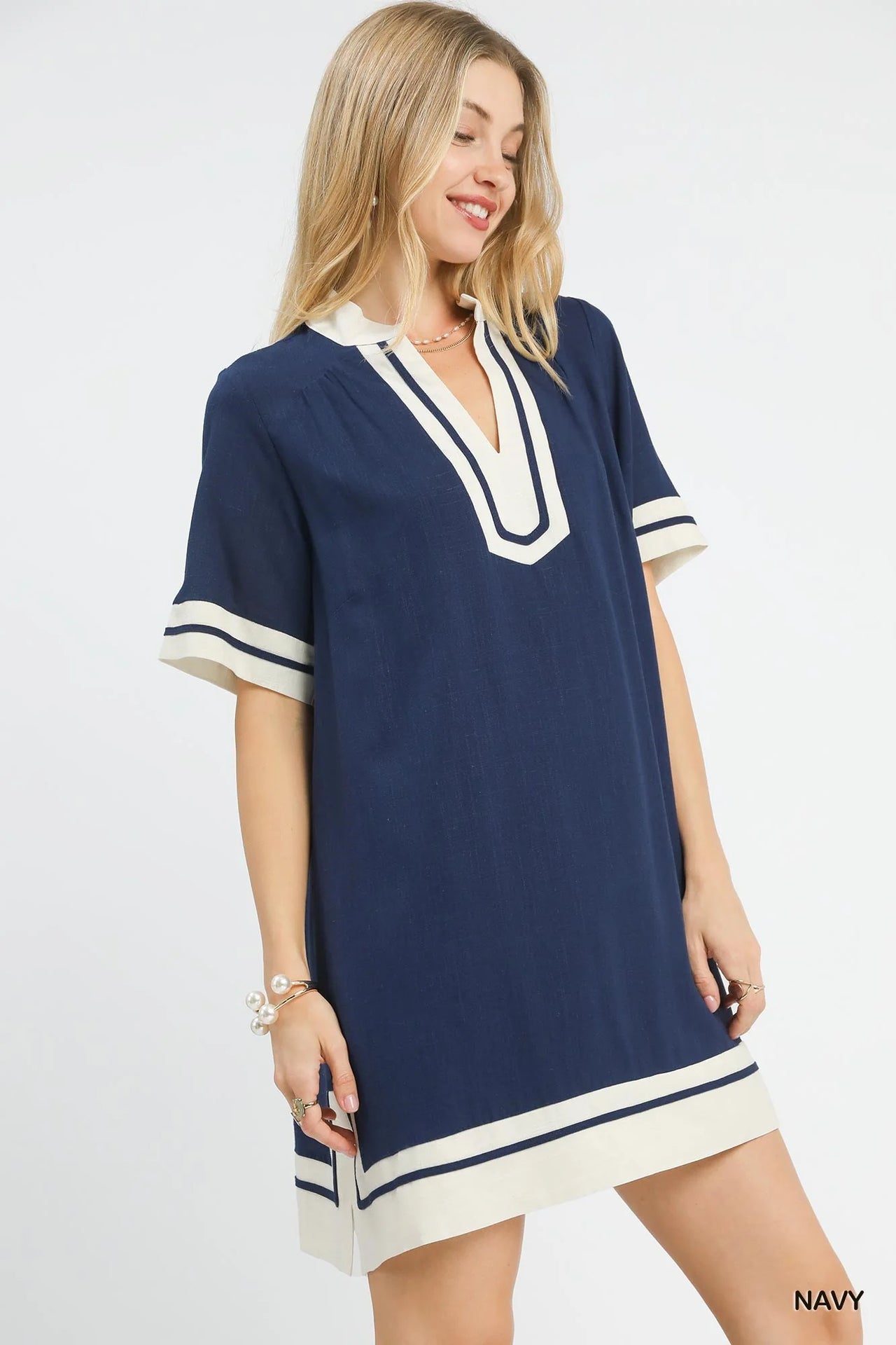 Umgee Linen Rayon Mini Dress