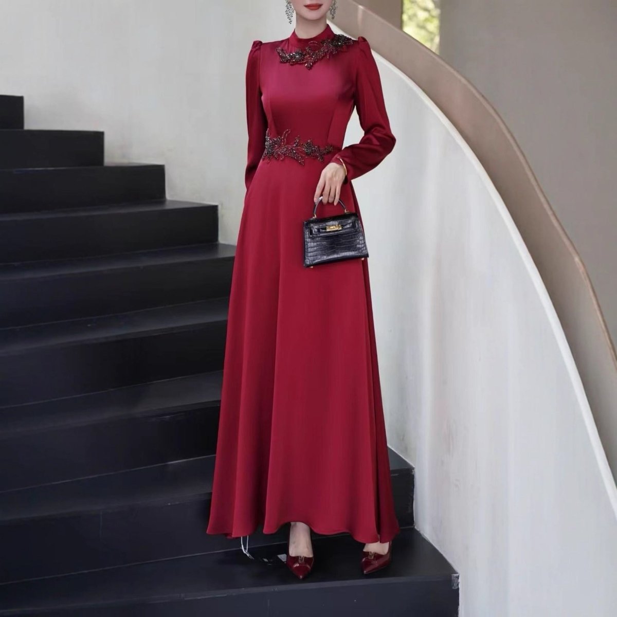 Beaded Embellished Maxi Dress(MS365)