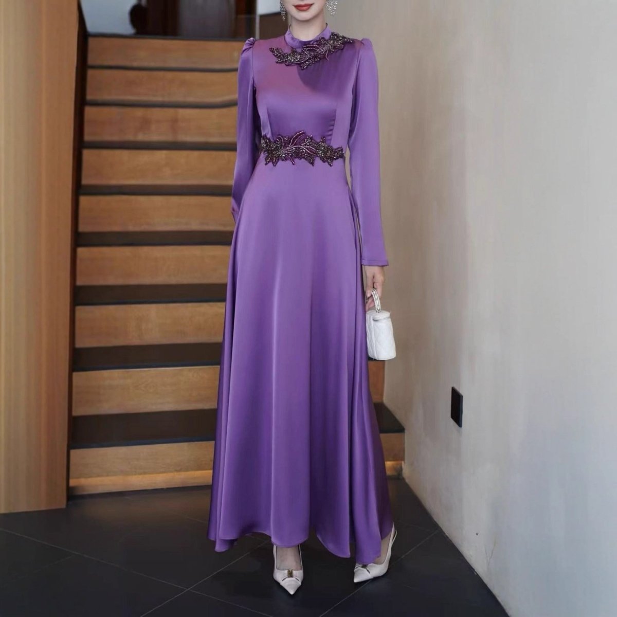 Beaded Embellished Maxi Dress(MS365)