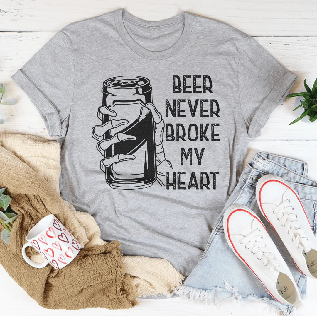 Beer Never Broke My Heart Skull Tee