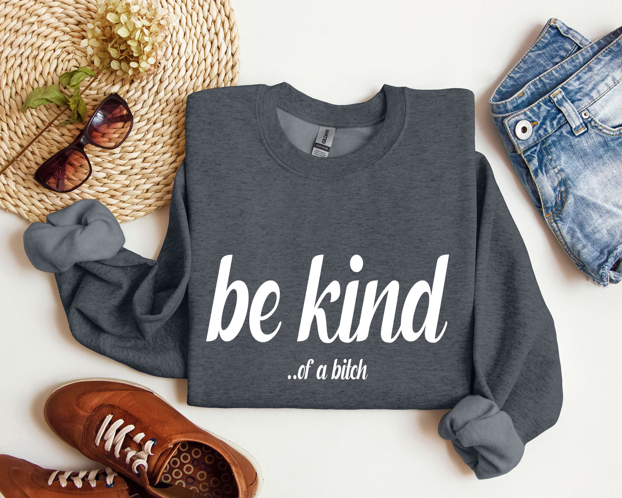 Be Kind Funny Sarcastic College Campus Edition Premium Fleece Graphic Sweatshirt