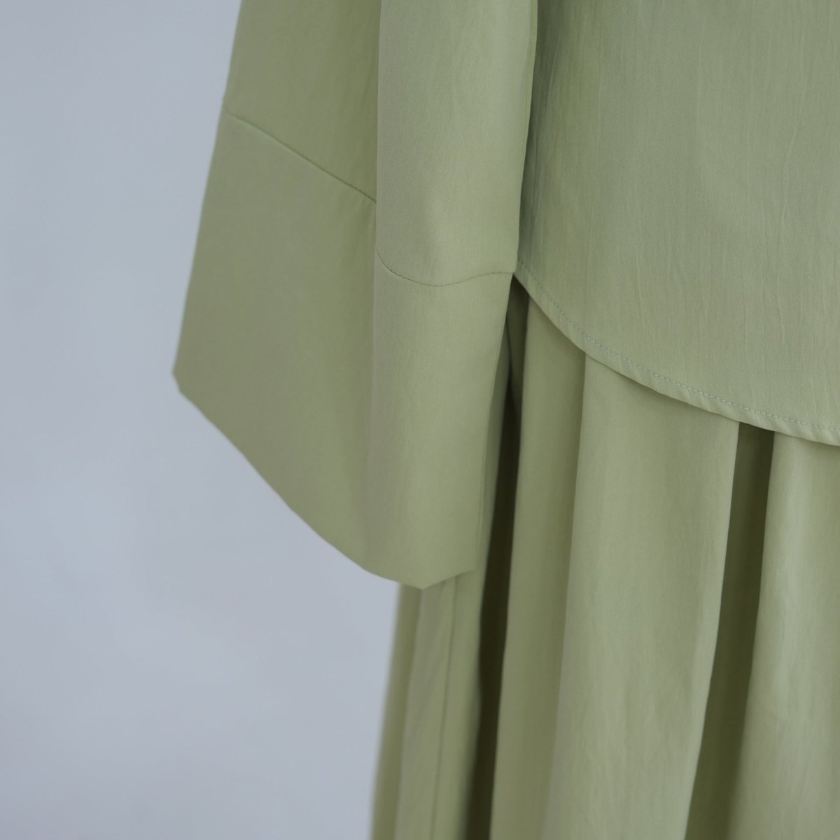 Bell Sleeve Back-Tie Top & A-Line Maxi Skirt Set(MS469)