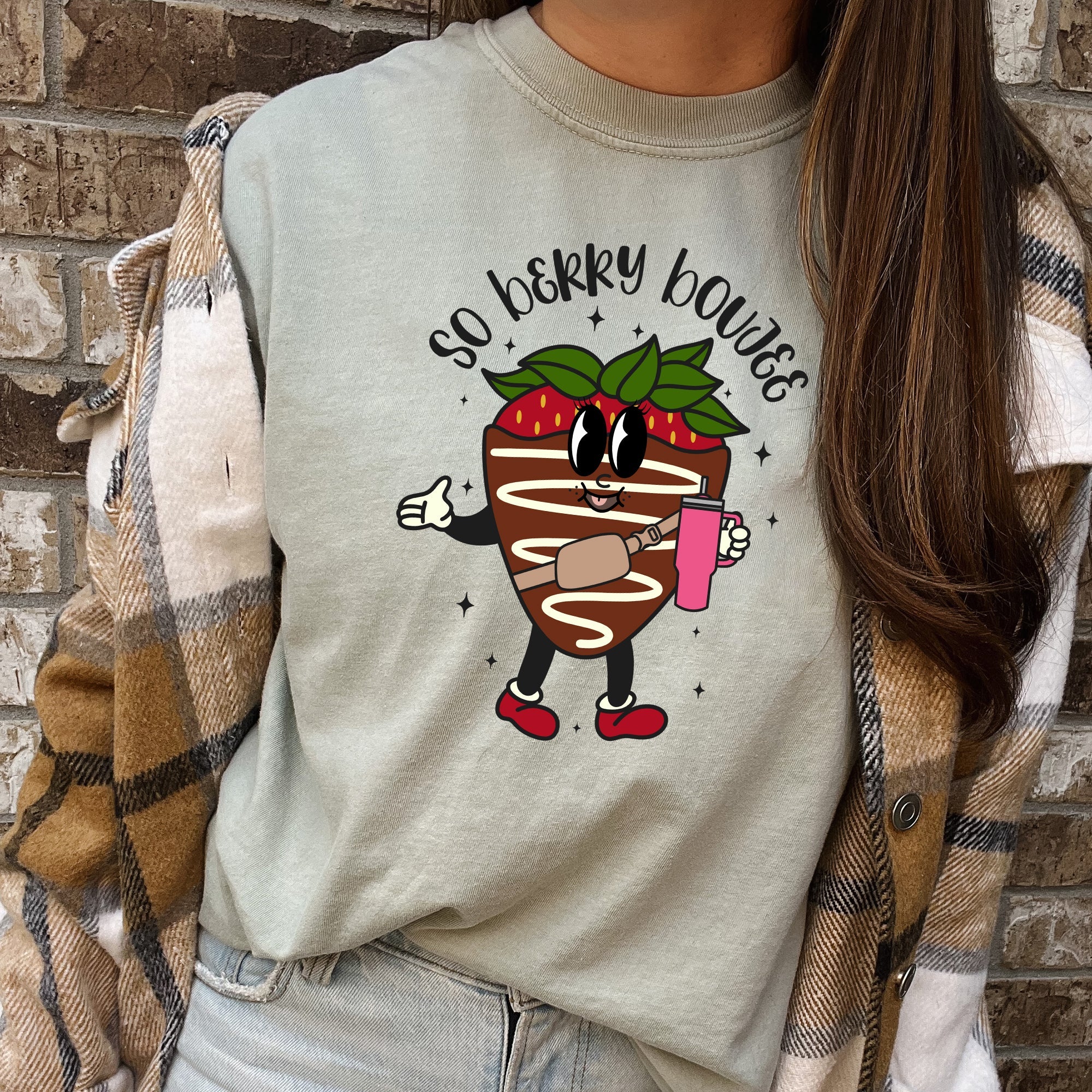 So Berry Boujee Chocolate Strawberry Bougie Love Struck Edition Comfort Colors Tee