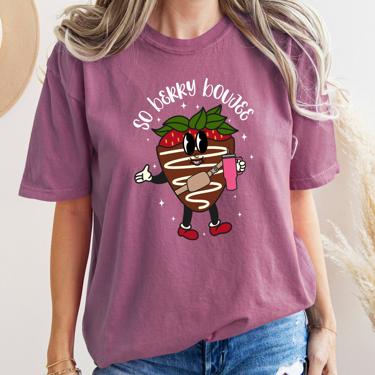So Berry Boujee Chocolate Strawberry Bougie Love Struck Edition Comfort Colors Tee