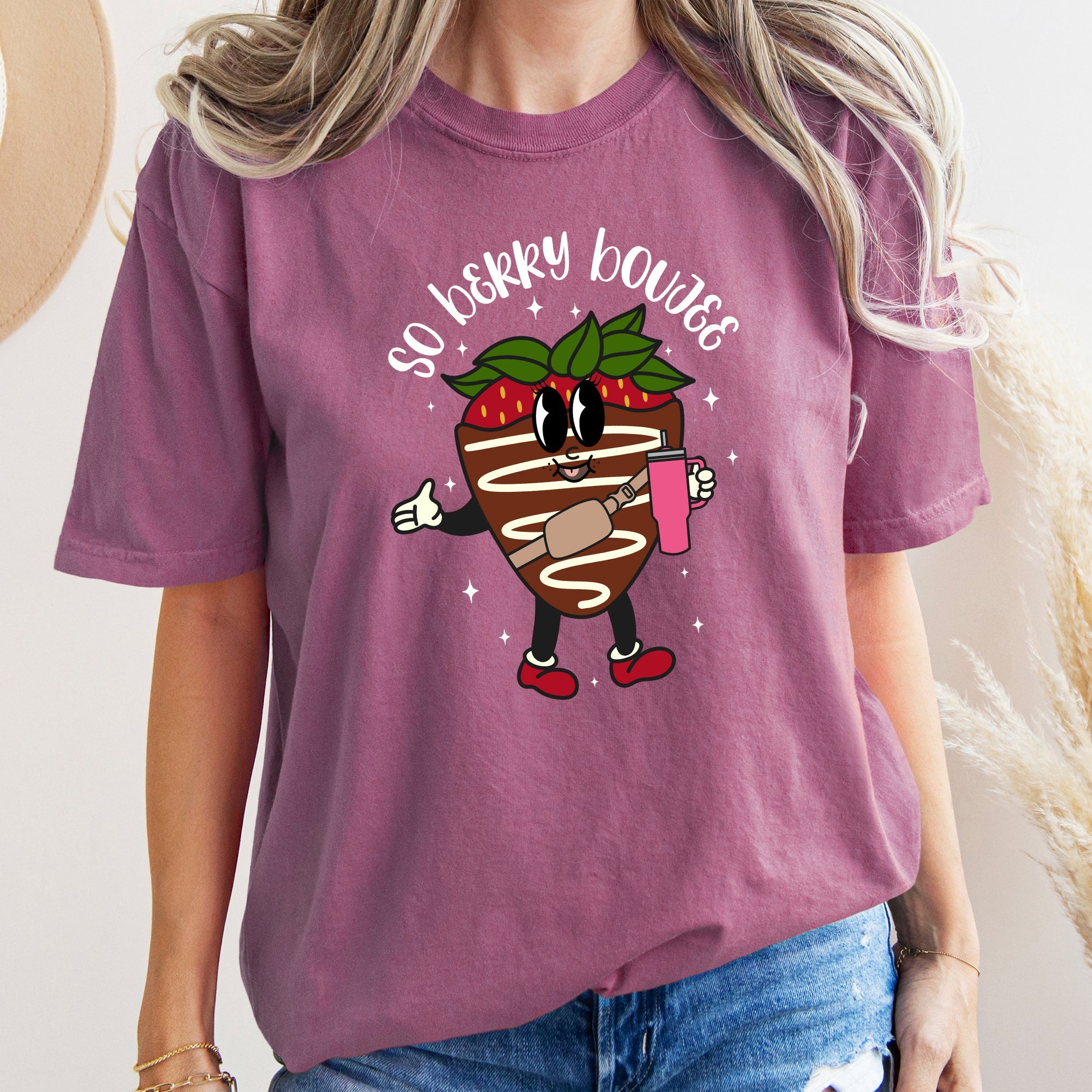 So Berry Boujee Chocolate Strawberry Bougie Love Struck Edition Comfort Colors Tee
