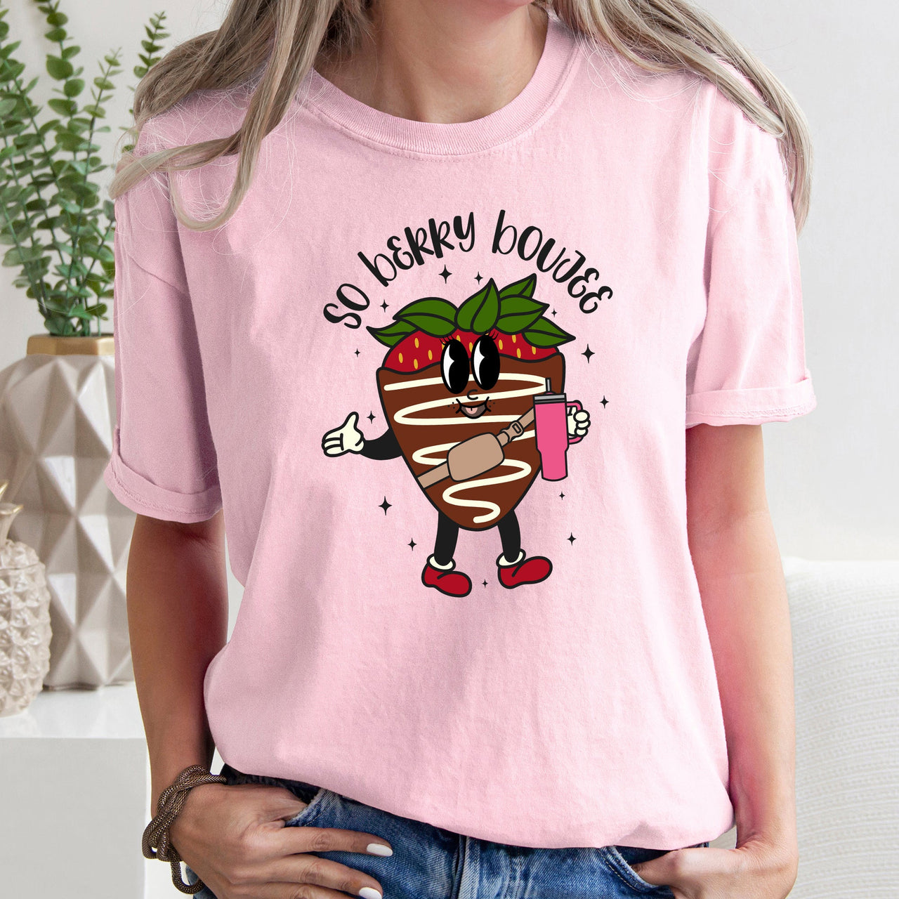 So Berry Boujee Chocolate Strawberry Bougie Love Struck Edition Comfort Colors Tee