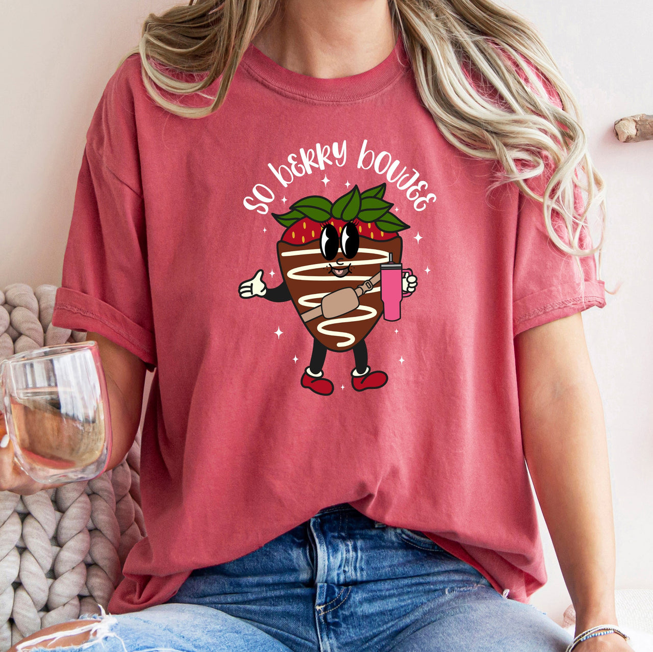 So Berry Boujee Chocolate Strawberry Bougie Love Struck Edition Comfort Colors Tee