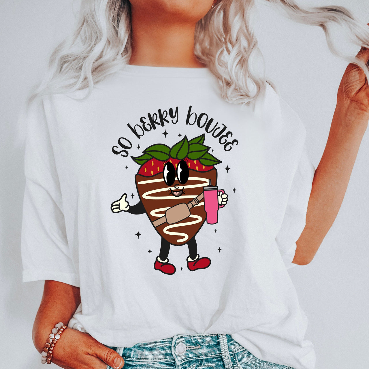 So Berry Boujee Chocolate Strawberry Bougie Love Struck Edition Comfort Colors Tee