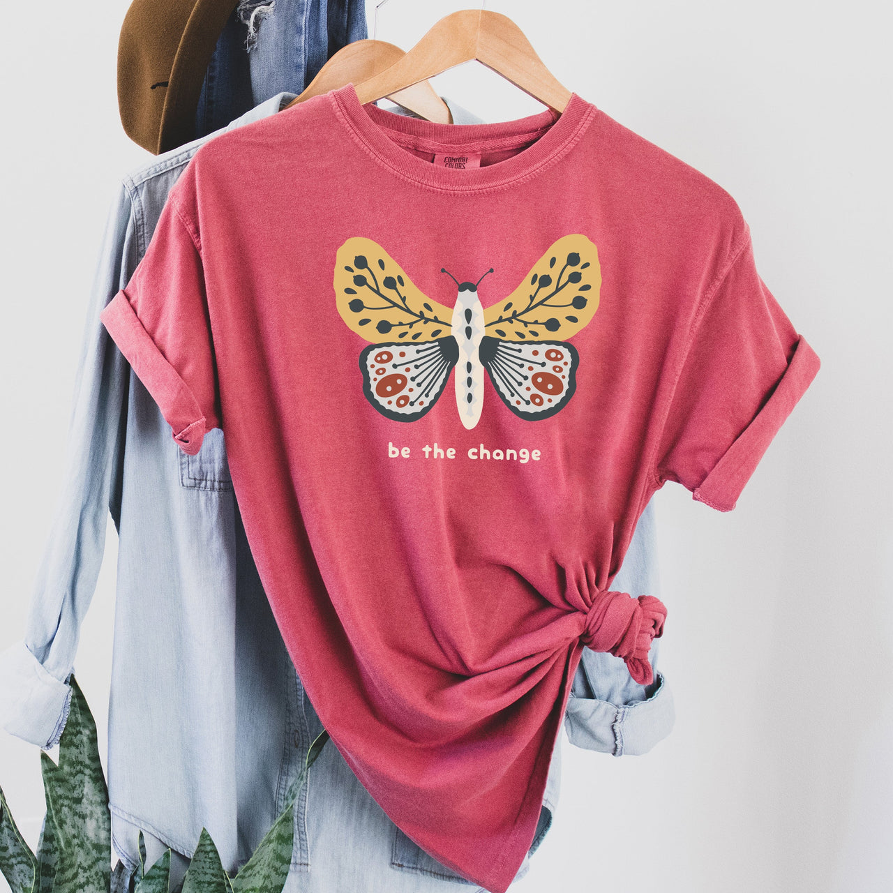 Be The Change Moth Positivity Comfort Colors Tee