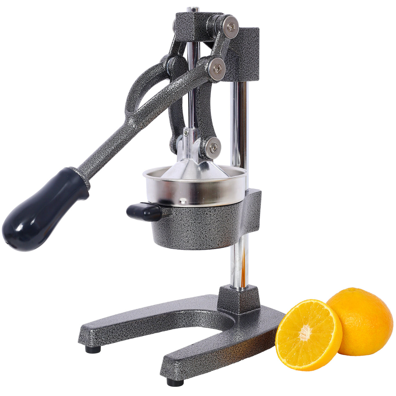 Cast Iron Citrus Juicer, Extra-Large Commercial Grade Manual Hand Press , Heavy Duty Countertop Squeezer for Fresh Orange Juice ,grey color