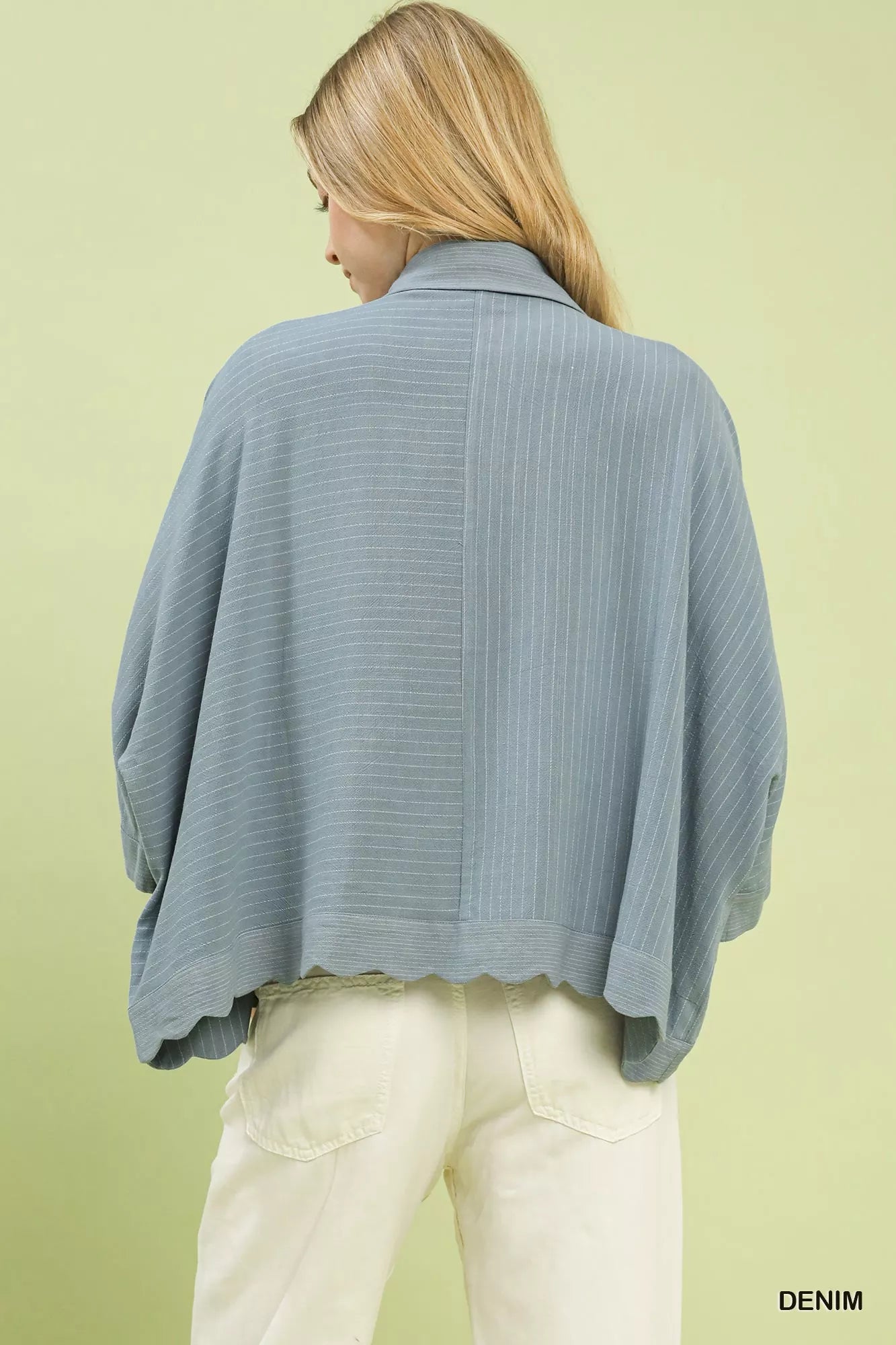 Umgee Oversized Striped Button-Down Shirt