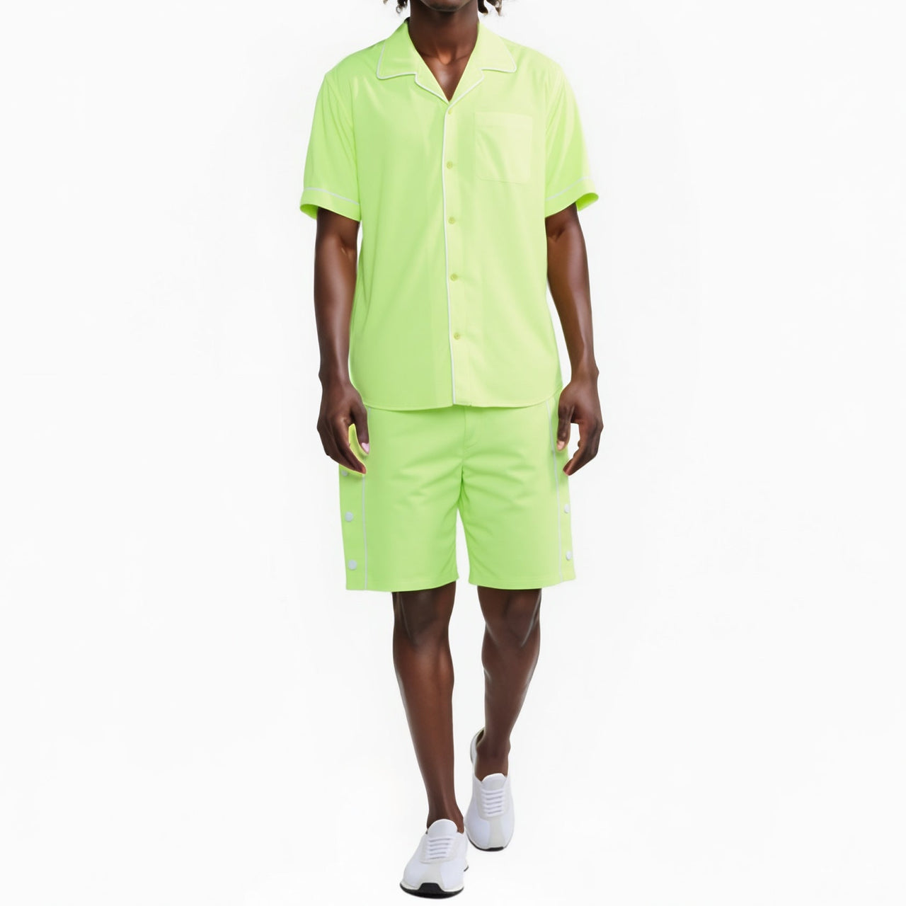 Blank State Men's Snap Button Gym Shorts in Neon